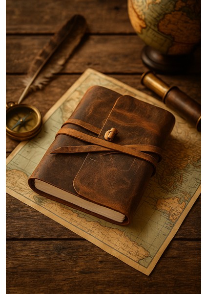 El Yapımı Hakiki Deri Vintage Defter | Kağıdı %100 El Yapımı fırsatları