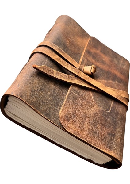 El Yapımı Hakiki Deri Vintage Defter | Kağıdı %100 El Yapımı indirimleri