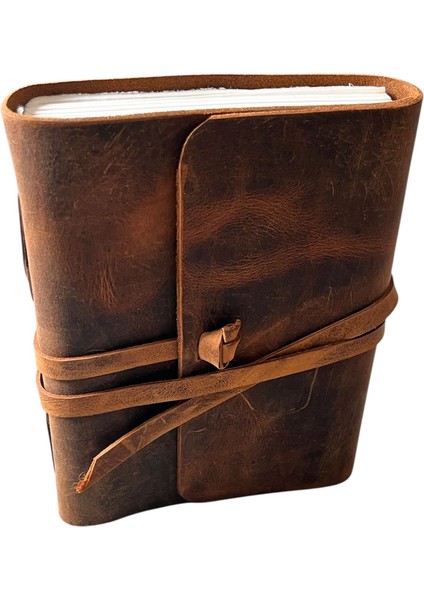El Yapımı Hakiki Deri Vintage Defter | Kağıdı %100 El Yapımı