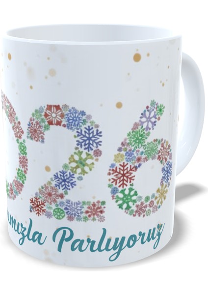 Yılbaşı Temalı Porselen Kupa, Noel Ağacı ve Dolunay Desenli, Yeni Yıl 2026 Dilek Mesajlı, Dekoratif Hediye Bardak fiyatları