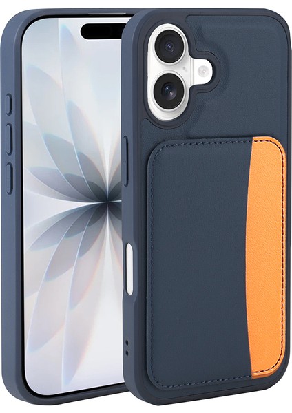 iPhone 17 Kılıf Kartlıklı Vrdr X-Kart Silikon Kapak - Kahverengi