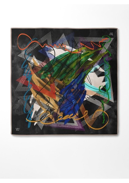 Koyu Lacivert Karmaşık Desen Twill Ipek EŞARP-0915 modelleri