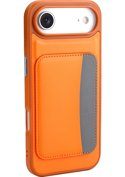 iPhone 17 Air Kılıf Kartlıklı Vrdr X-Kart Silikon Kapak - Turuncu