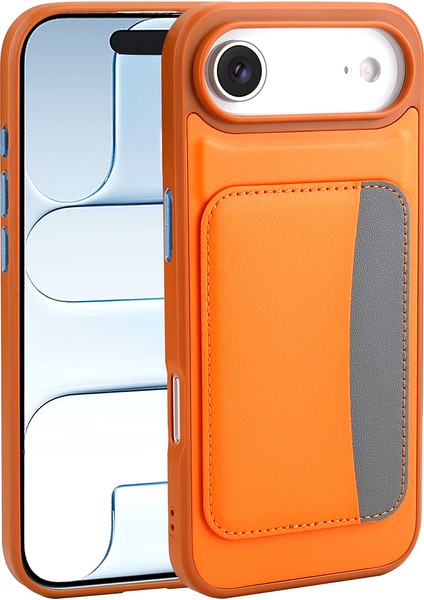 iPhone 17 Air Kılıf Kartlıklı Vrdr X-Kart Silikon Kapak - Turuncu fırsatları