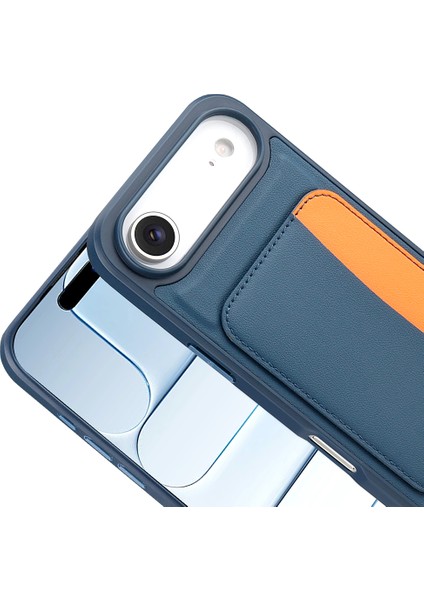 iPhone 17 Air Kılıf Kartlıklı Vrdr X-Kart Silikon Kapak - Turuncu indirimleri