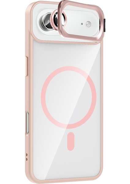 iPhone 17 Air Kılıf Standlı ve Kamera Lens Hediyeli M-Safe Şarj Özellikli Vrdr Etro Kapak - Siyah