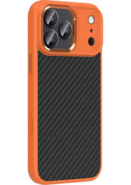 iPhone 17 Pro Max Kılıf M-Safe Şarj Özellikli Karbon Fiber Görünümlü Vrdr Truva Silikon Kapak - Siya indirimleri