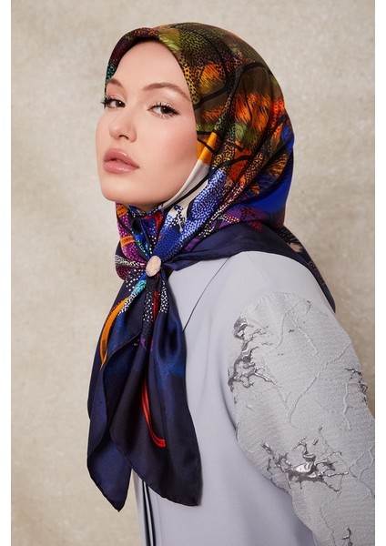 Lacivert Karmaşık Desen Twill Ipek EŞARP-0915 fiyatları