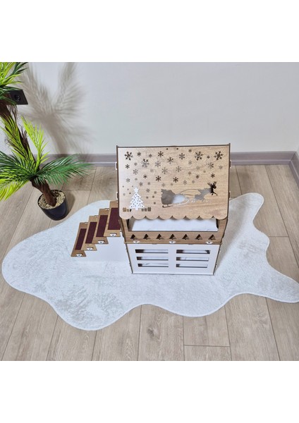 Xl Ahşap Evcil Hayvan Evi – Yılbaşı Temalı Kedi, Tavşan ve Küçük Köpek Kulübesi, Merdivenli Evcil Hayvan Şatosu fırsatları