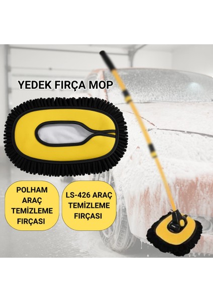 ve LS-426 Uyumlu Yedek Araç Yıkama Mopu, Oto Temizleme Fırçası Yedek Mop, Çizmez, Süper Emici, Kolay Tak-Çıkar