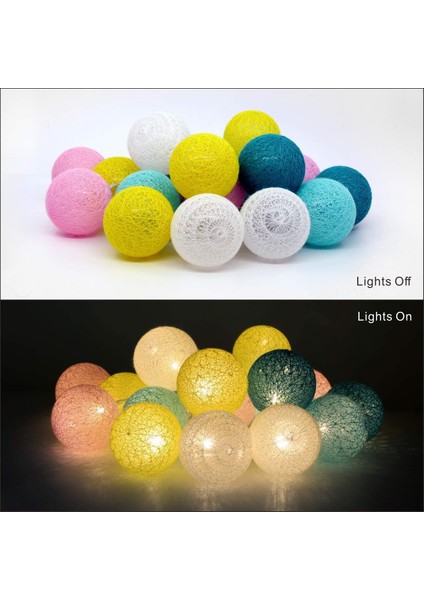 2 Metre 10'lu Işıklı Renkli Top Dekoratif Süs Pilli fiyatları