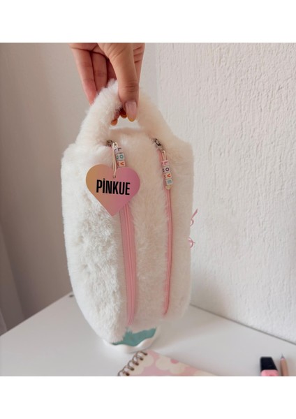 Double Softy Kalemlik/ Iki Fermuarlı/ Çift Bölmeli/ Makyaj Çantası/ Peluş/ Tüylü fiyatları