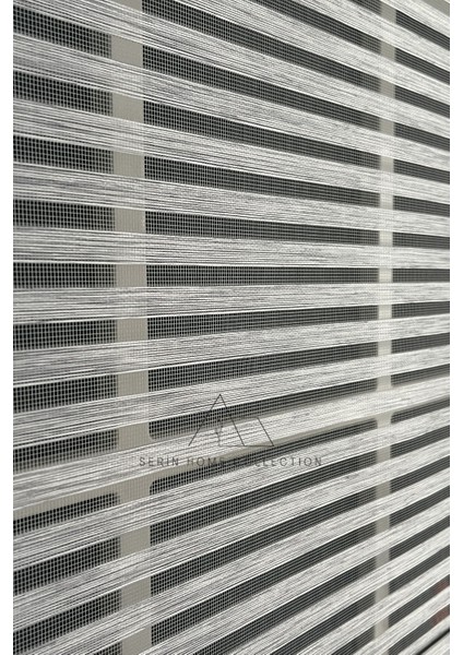 Gri Bambu Jaluzi Görünümlü Tül ve Stor Perde (Dayanıklı Alüminyum Kasa)