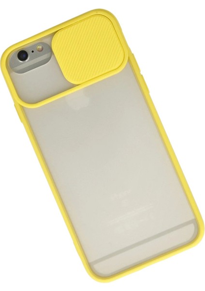 MYT09 iPhone 6 Plus Kılıf Palm Buzlu Kamera Sürgülü Silikon - Sarı fiyatları