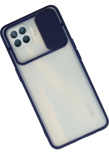 MYT09 Oppo Reno 4 Lite Kılıf Palm Buzlu Kamera Sürgülü Silikon - Lacivert fiyatları