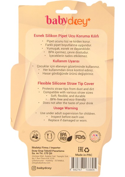 Silikon Figürlü Pipet Ucu 4'lü