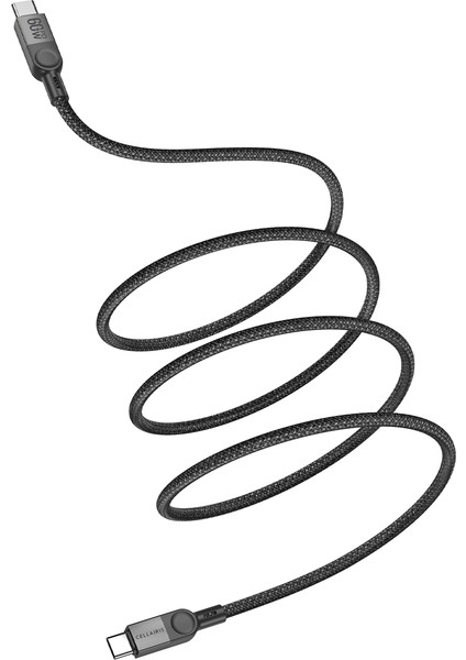 Premium Mıknatıslı Şarj Kablo Pd 60W Type-C - Type-C 1.2m - Siyah