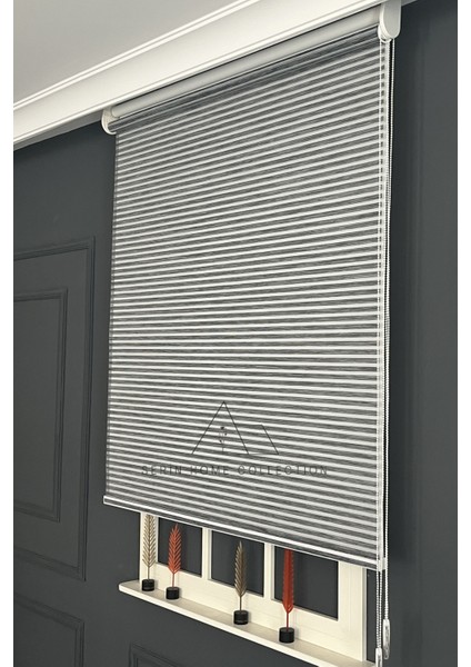 Siyah Bambu Jaluzi Görünümlü Tül ve Stor Perde (Dayanıklı Alüminyum Kasa) modelleri