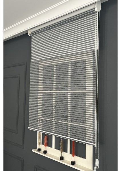 Siyah Bambu Jaluzi Görünümlü Tül ve Stor Perde (Dayanıklı Alüminyum Kasa) fiyatları