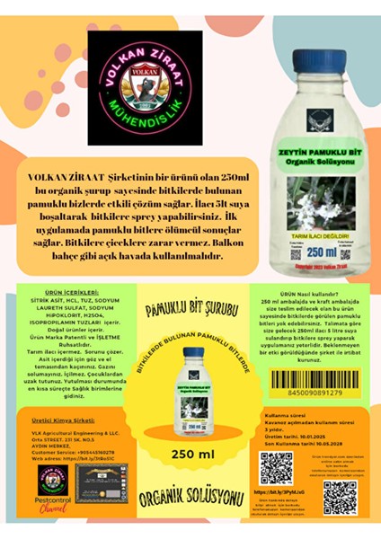 Bitkilerinizi Kurtarın: Pamuklu Bitlere Son Verin! Bitkisel Güç 250ML Ilaç fiyatları