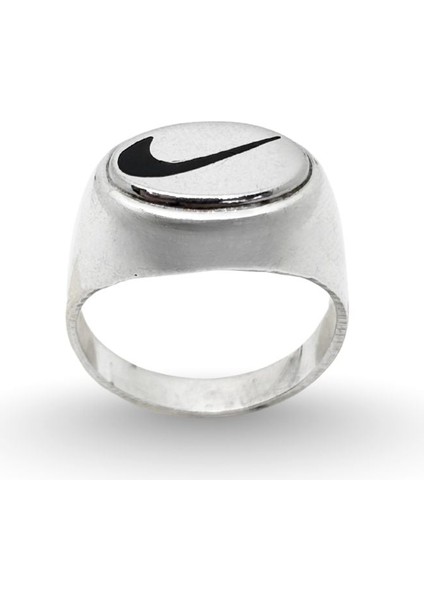 Oval Nike Amblemli Gümüş Unisex Yüzük fiyatları