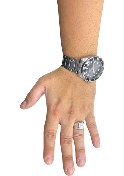 Lazer Işlemeli Gümüş Erkek Yüzük fiyatları