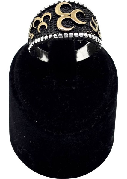 Üç Hilal Karartma Gümüş Erkek Yüzük fiyatları