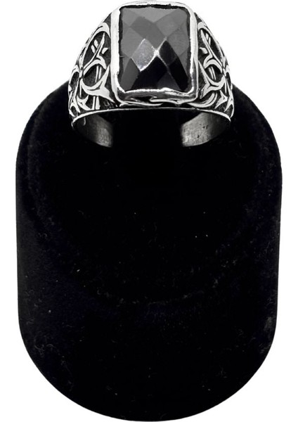 Dikdörtgen Kesme Oniks Taşlı Gümüş Erkek Yüzük fiyatları