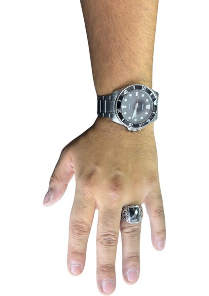 Dikdörtgen Kesme Oniks Taşlı Gümüş Erkek Yüzük modelleri