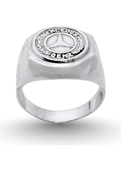 Mercedes Benz Amblemi Gümüş Retro Erkek Yüzük fiyatları