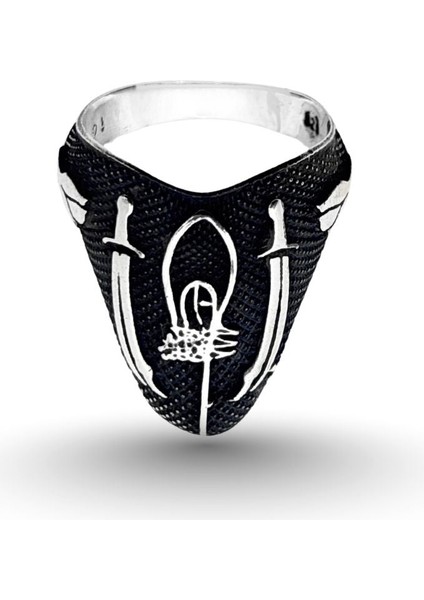 Kılıç Motifli Zihgir Gümüş Erkek Okçu Yüzüğü fiyatları