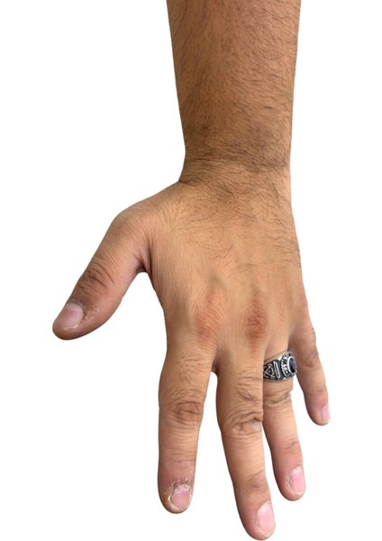 Safir Taşlı Gümüş Deniz Harp Okulu Erkek Yüzük indirimleri