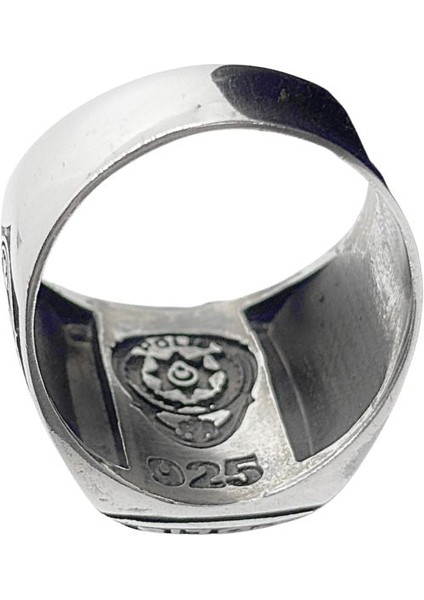 Kesme Oniks Polis Teşkilatı Gümüş Erkek Yüzük modelleri