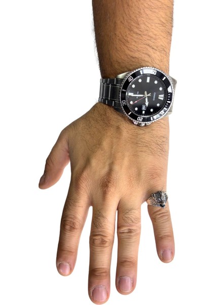 Kurt Başı Gümüş Erkek Yüzük modelleri