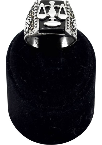 Markazit Taşlı Terazi Gümüş Erkek Yüzük fiyatları