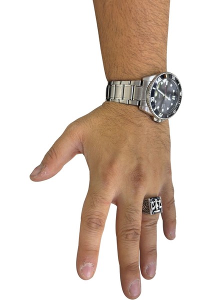 Markazit Taşlı Terazi Gümüş Erkek Yüzük fırsatları