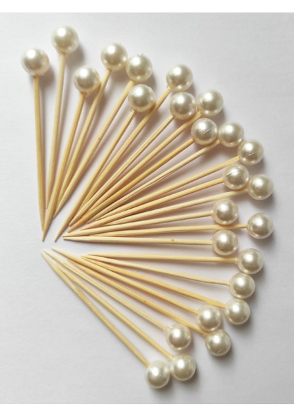 136 Parça Krem Küçük Top Inci Boncuklu Sofra Seti Uzun Kürdan Kısa Kürdan Peçete Halkası-Inci 8 mm modelleri