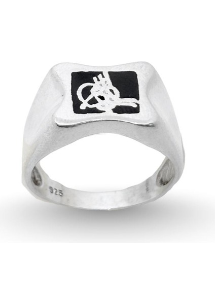 Mineli Osmanlı Tuğralı Cilalı Erkek Retro Gümüş Yüzük fiyatları