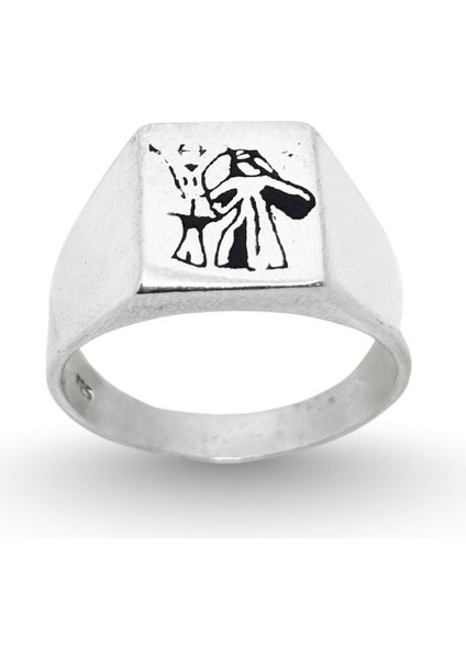 Çerkes Figürlü Cilalı Gümüş Retro Erkek Yüzük fiyatları