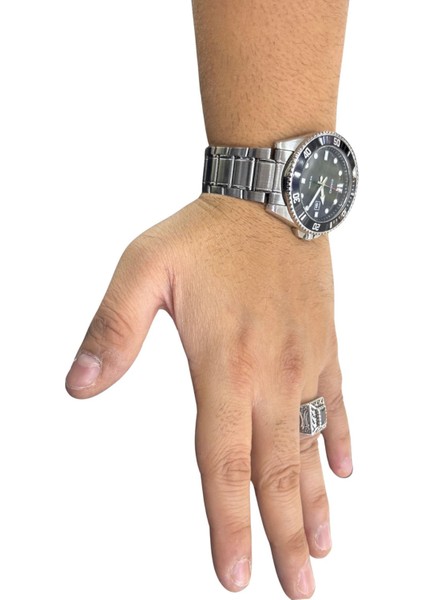 Kesme Oniks Taşlı Kalemli Hz. Ali Kılıcı Gümüş Erkek Yüzük fırsatları