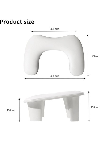 Oval U Tipi Ergonomik Manikür Sehpası Beyaz Manikür Kol Desteği U1W fırsatları