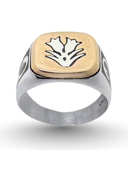 Kalemli Lale Detaylı Gümüş Erkek Yüzük fiyatları