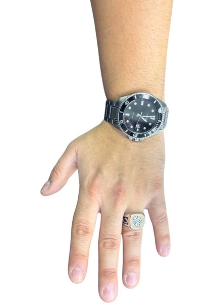 Kalemli Lale Detaylı Gümüş Erkek Yüzük modelleri