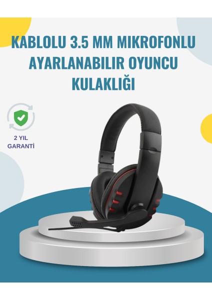 Nrtmsa Kırmızı Gaming Kulaklık Stereo Mikrofonlu Dalı Örgü Kablolu
