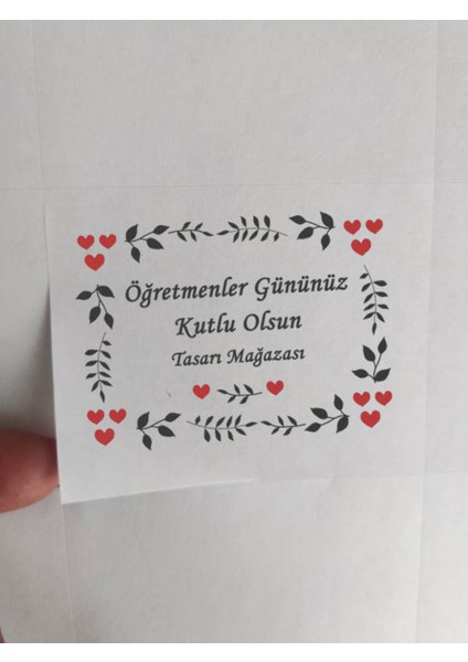 15 Adet 7x5 cm Özelleştirilebilir Öğretmenler Gününüz Kutlu Olsun Mat Baskılı Etiket Sticker-1