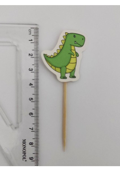 30 Adet Dekoratif Karton Dinozor Şeklinde Pasta Kürdanı 6,5 cm fiyatları