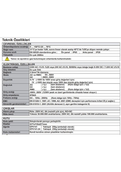 Enda EPV141-R-SM Dijital Voltmetre 77X35MM 9-30V Dc / 7-24V Ac Enda fırsatları