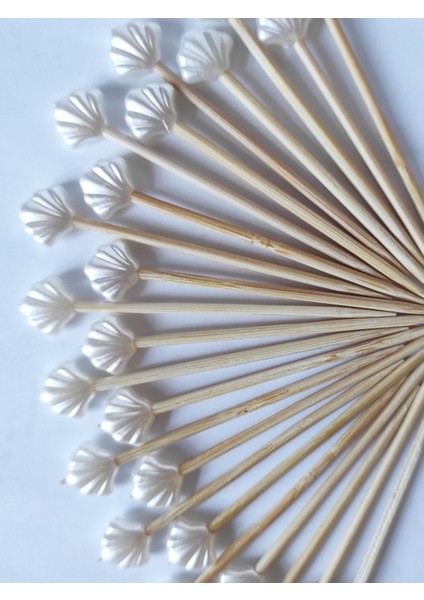 200 Adet Dekoratif Küçük Deniz Kabuğu Incili Nişan Kürdanı 6,5 cm Istiridye 30 Mm- Pasta Kürdanı modelleri