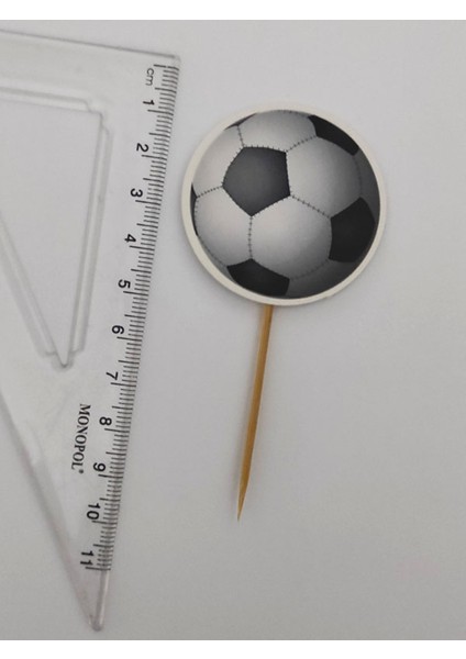 30 Adet Dekoratif Karton Futbol Topu Şeklinde Pasta Kürdanı 6,5 cm fiyatları