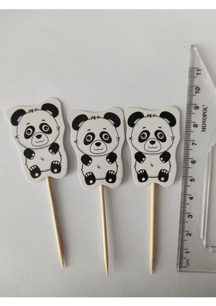 30 Adet Dekoratif Karton Sevimli Panda Şeklinde Pasta Kürdanı 6,5 cm fırsatları